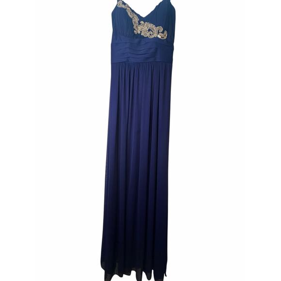 Blue Strapless Sequined Blondie Nites Dress - Size 7 - Picture 2 of 14